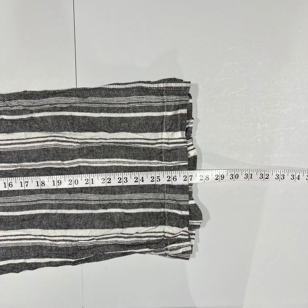 Briggs Fisherman Coastal Linen Blend Wide Leg Boho Stripe Pants Womens XL Resort - Picture 8 of 10